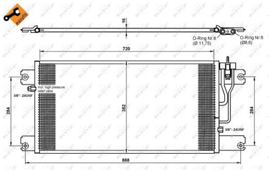 Condenser, air conditioning EASY FIT 35762 NRF, Image 2
