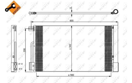 Condenser, air conditioning EASY FIT 35777 NRF, Image 2
