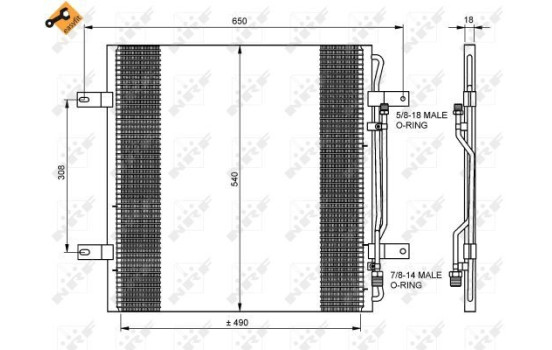 Condenser, air conditioning EASY FIT 35781 NRF, Image 2