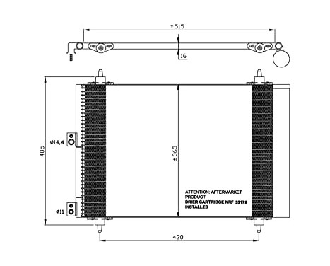 Condenser, air conditioning EASY FIT 35843 NRF, Image 2