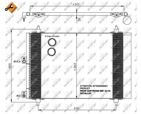 Condenser, air conditioning EASY FIT 35843 NRF, Image 3