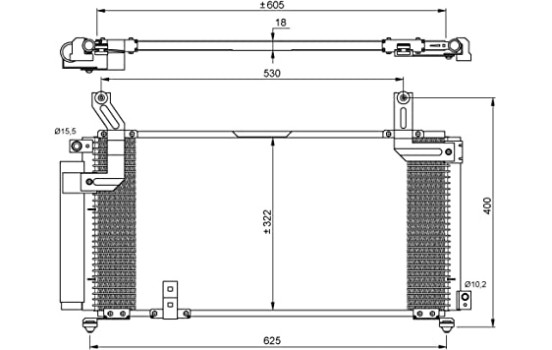 Condenser, air conditioning EASY FIT 35847 NRF, Image 2