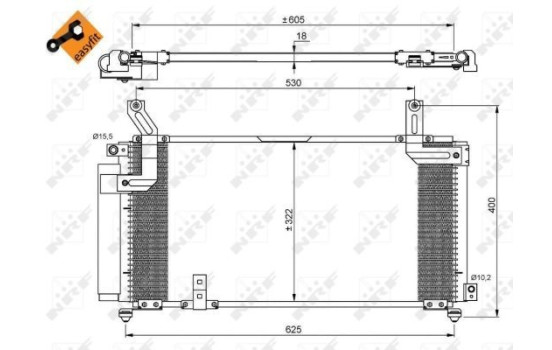 Condenser, air conditioning EASY FIT 35847 NRF, Image 7