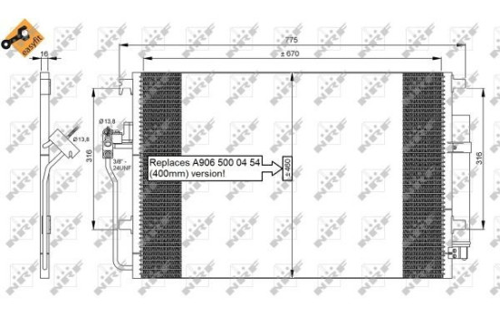 Condenser, air conditioning EASY FIT 35849 NRF, Image 4