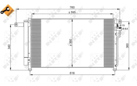 Condenser, air conditioning EASY FIT 35851 NRF, Image 6