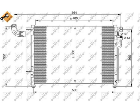 Condenser, air conditioning EASY FIT 35852 NRF, Image 7