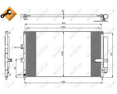 Condenser, air conditioning EASY FIT 35865 NRF, Image 2