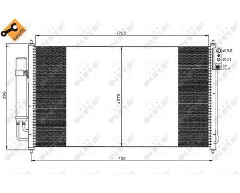 Condenser, air conditioning EASY FIT 35878 NRF, Image 4