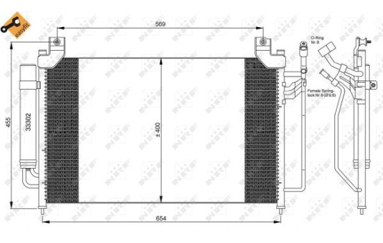 Condenser, air conditioning EASY FIT 35881 NRF, Image 4
