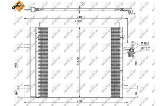 Condenser, air conditioning EASY FIT 35884 NRF, Image 2