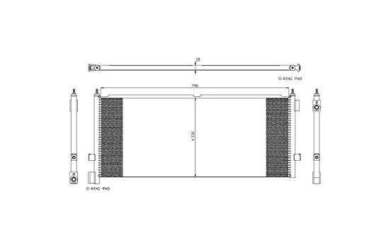 Condenser, air conditioning EASY FIT 35892 NRF, Image 2