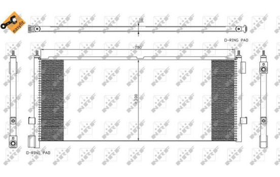 Condenser, air conditioning EASY FIT 35892 NRF, Image 3