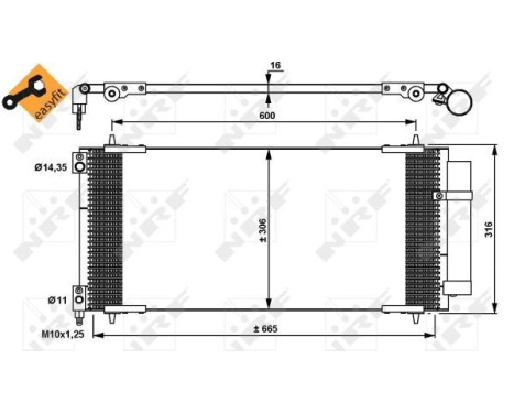 Condenser, air conditioning EASY FIT 35905 NRF, Image 2
