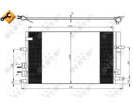 Condenser, air conditioning EASY FIT 35911 NRF, Image 2