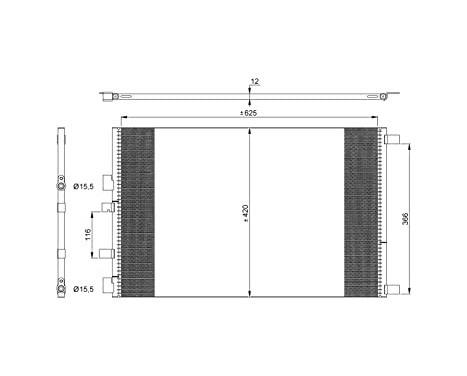Condenser, air conditioning EASY FIT 35913 NRF, Image 2