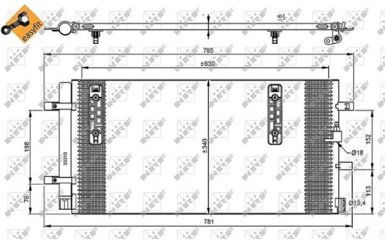 Condenser, air conditioning EASY FIT 35916 NRF, Image 3