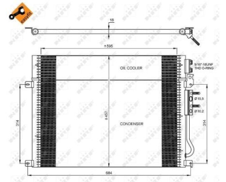 Condenser, air conditioning EASY FIT 35920 NRF, Image 2