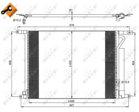 Condenser, air conditioning EASY FIT 35931 NRF, Image 8