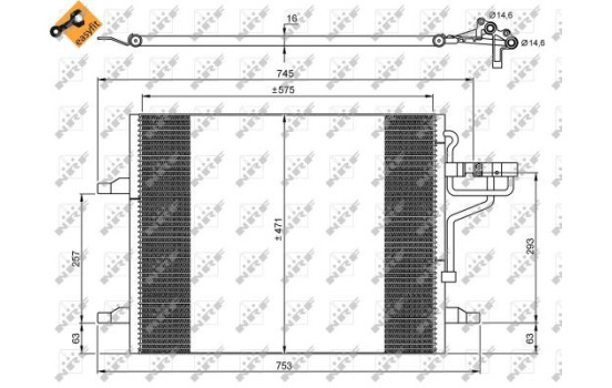 Condenser, air conditioning EASY FIT 35936 NRF, Image 5