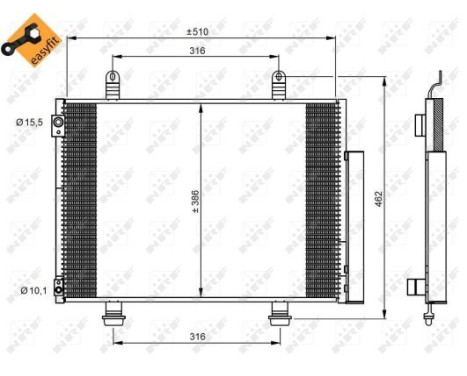 Condenser, air conditioning EASY FIT 35944 NRF, Image 4