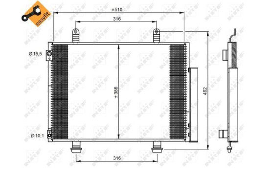 Condenser, air conditioning EASY FIT 35944 NRF, Image 4