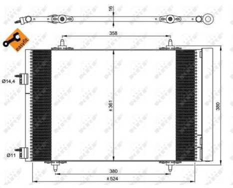 Condenser, air conditioning EASY FIT 35945 NRF, Image 4
