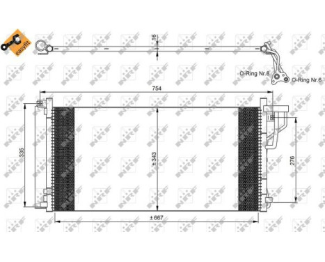 Condenser, air conditioning EASY FIT 35962 NRF, Image 4