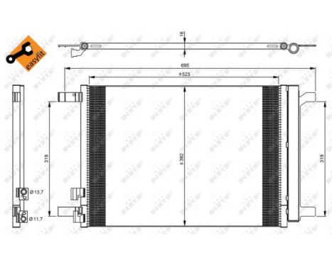 Condenser, air conditioning EASY FIT 35968 NRF, Image 6