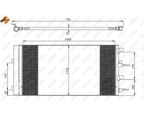 Condenser, air conditioning EASY FIT 35969 NRF, Image 4
