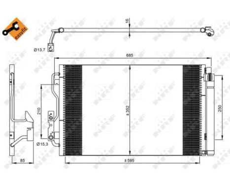 Condenser, air conditioning EASY FIT 35970 NRF, Image 3