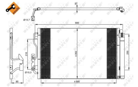 Condenser, air conditioning EASY FIT 35970 NRF, Image 3