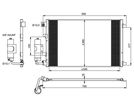 Condenser, air conditioning EASY FIT 35973 NRF