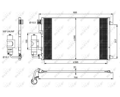 Condenser, air conditioning EASY FIT 35973 NRF, Image 2