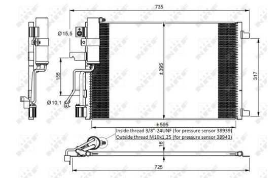Condenser, air conditioning EASY FIT 35975 NRF, Image 6