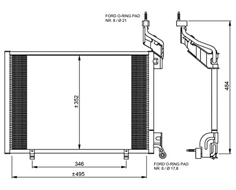 Condenser, air conditioning EASY FIT 35976 NRF, Image 3