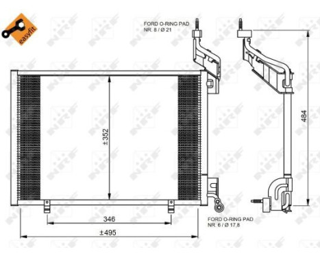 Condenser, air conditioning EASY FIT 35976 NRF, Image 9