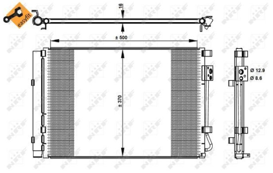 Condenser, air conditioning EASY FIT 35997 NRF, Image 2