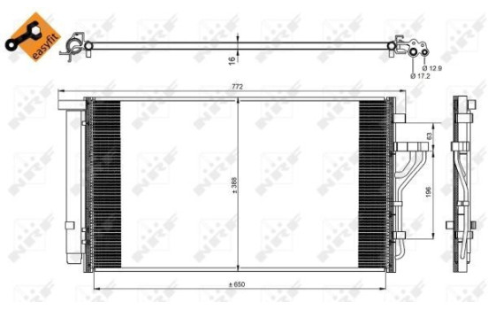 Condenser, air conditioning EASY FIT 35998 NRF