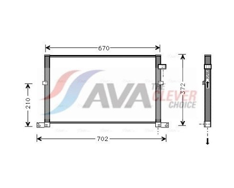 Condenser, air conditioning FD5334 Ava Quality Cooling, Image 2