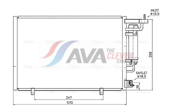 Condenser, air conditioning FD5707D Ava Quality Cooling