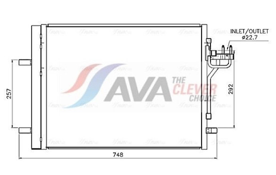 Condenser, air conditioning FD5708D Ava Quality Cooling