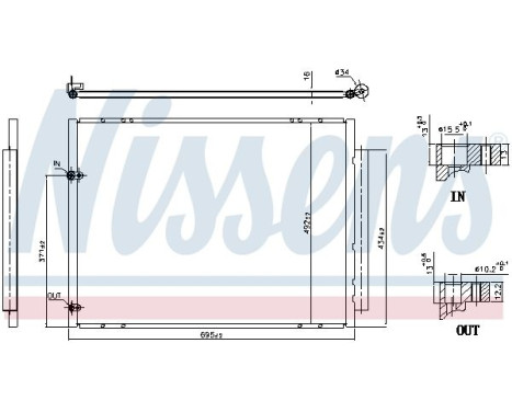 Condenser, air conditioning ** FIRST FIT ** 940848 Nissens