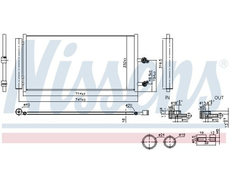 Condenser, air conditioning ** FIRST FIT ** 941291 Nissens