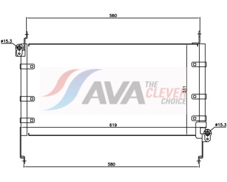 Condenser, air conditioning FTA5127 Ava Quality Cooling, Image 2