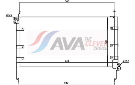 Condenser, air conditioning FTA5127 Ava Quality Cooling, Image 2