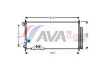 Condenser, air conditioning HDA5239D Ava Quality Cooling