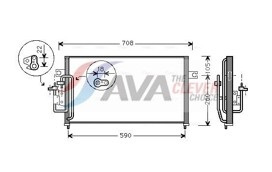 Condenser, air conditioning HY5059 Ava Quality Cooling