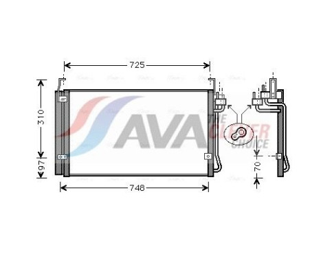 Condenser, air conditioning HY5071D Ava Quality Cooling
