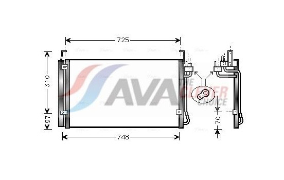 Condenser, air conditioning HY5072D Ava Quality Cooling