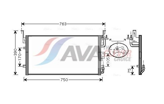 Condenser, air conditioning HY5083 Ava Quality Cooling